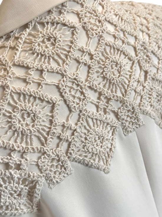 Cinq A Sept Crochet Lace Cheyenne Blazer Ivory Cream Neutral Quiet Luxury Spring - Picture 8 of 15